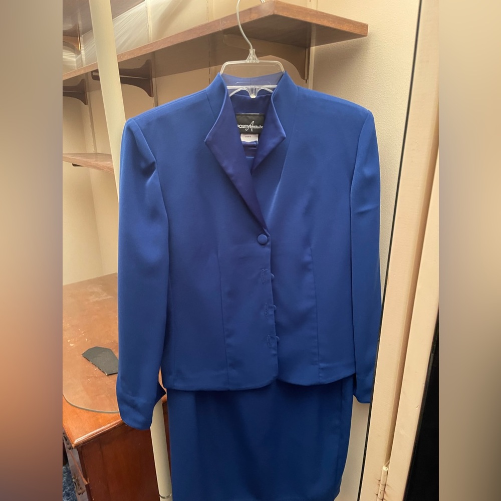 Vintage Blue positive attitude blazer and skirt set
